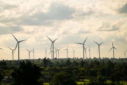 Wind turbine farm - renewable energy, sustainable energy and alternative energy