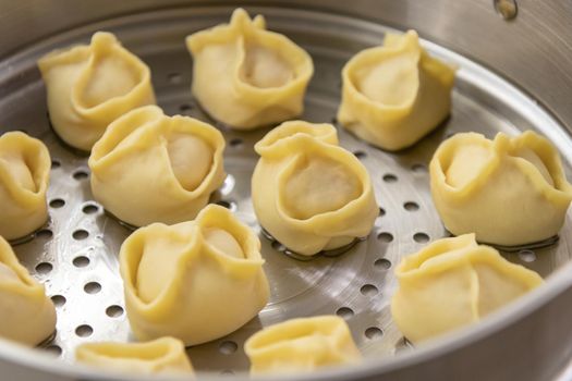 Oriental national traditional dumplings Manty horizontal