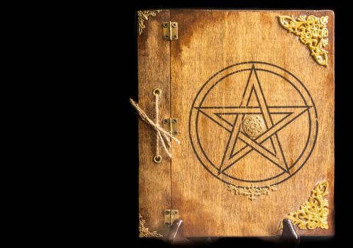 Old book of black magic. Concept for mystery, fantasy, dark evil