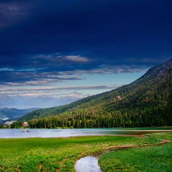 Mountain Lake in the Alpine mountains. Italy