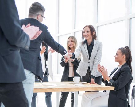 business people greet each other with a handshake. business concept