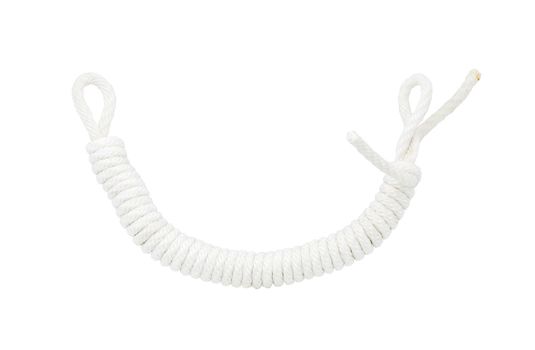 White twisted rope isolated on white background