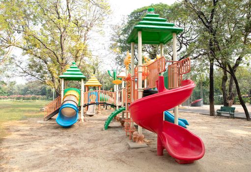 Colorful playground in the park 