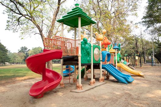 Colorful playground in the park 