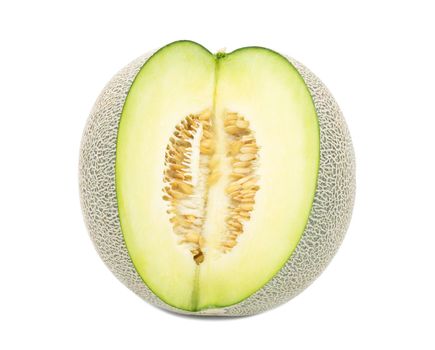 Melon or cantaloupe fruit isolated on white background.