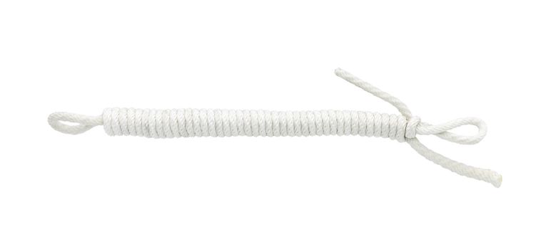 White twisted rope isolated on white background