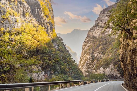 Beautiful Canyon of Moraca river in winter, Montenegro or Crna Gora, Balkan, Europe.