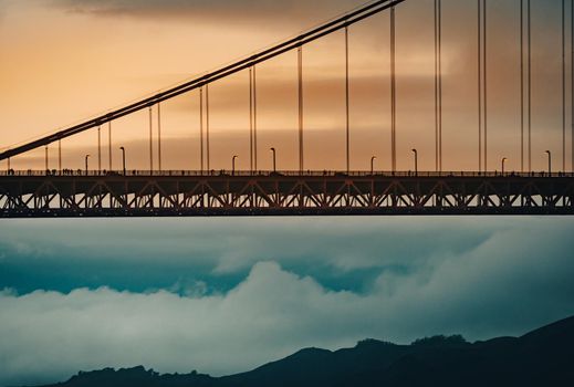 Golden gate bridge in bay of San Francisco, California, USA