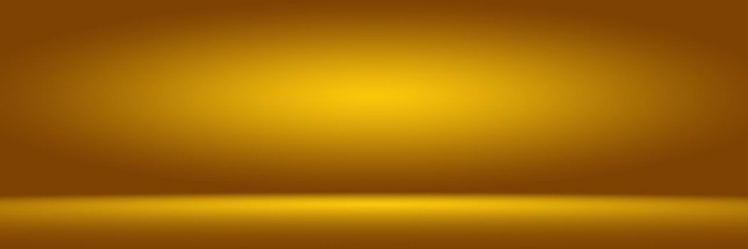 Abstract Luxury Gold yellow gradient studio wall, well use as background,layout,banner and product presentation