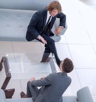 two businessmen discussing in the workplace.photo with copy space