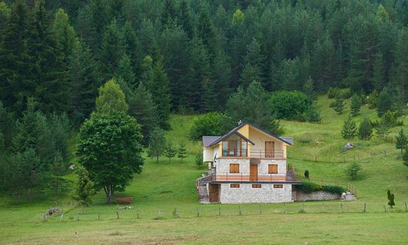 Rural house by the forest in mountains of Montenegro.