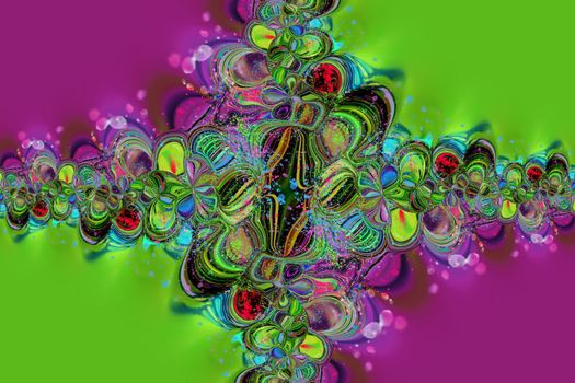 Abstract fractal neon texture fantastic background. design, art