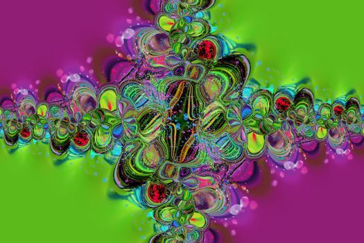 Abstract fractal neon texture fantastic background. design, art