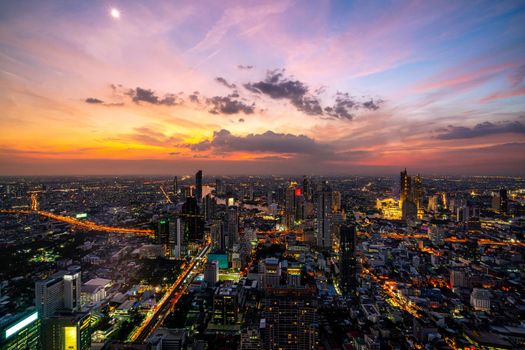 Cityscape and skyline of Bangkok City, Thailand. Bangkok is the largest city and the top travel destination of thailand.