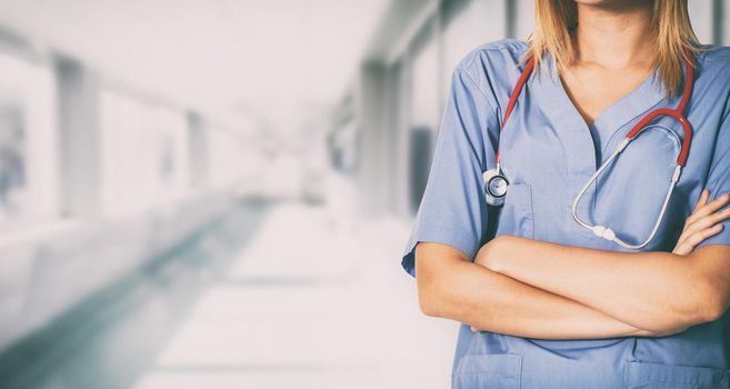 Woman doctor working at the hospital office. Medical healthcare and doctor staff service.