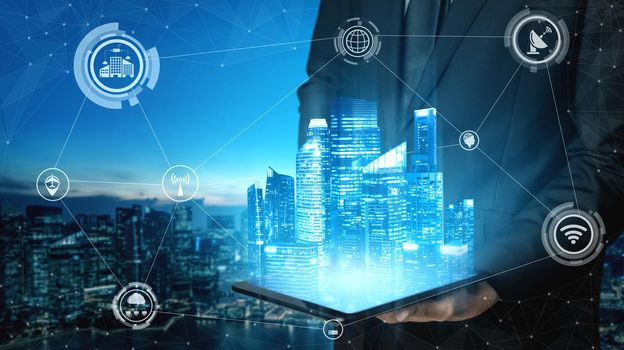 5G Communication Technology Wireless Internet Network for Global Business Growth, Social Media, Digital E-commerce and Entertainment Home Use.