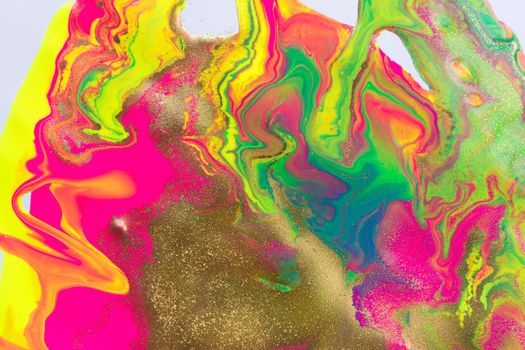 Abstract liquid ink grunge background pattern. Fluorescent liquid bright texture