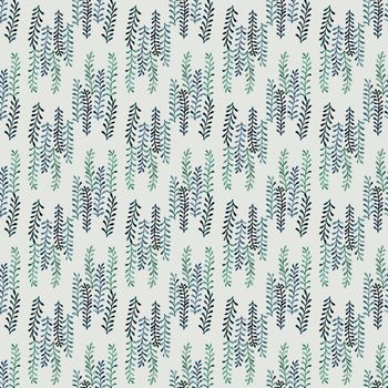 Watercolor seamless pattern with green hand painted leaves and herbs. Textile, wallpaper surface pattern design. High quality photo