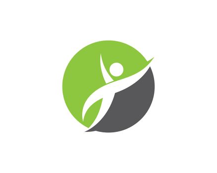 Human character logo sign Health care logo sign. Nature logo sign. Green life logo sign. Vector logo template.