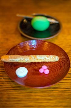 Traditional Kyoto style dessert in a japanese tea house