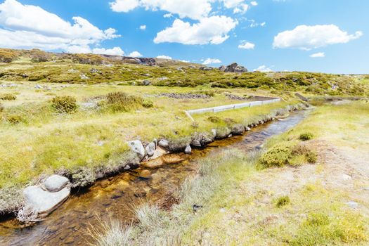 Landscape around the Langford Gap trailhead near Falls Creek in the Victorian Alps, Australia