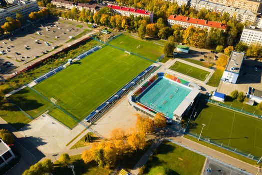 Sports complex in the center of Minsk with open stadiums for games.Belarus