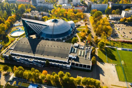 Sports complex in the center of Minsk with open stadiums for games.Belarus