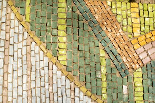 Tiles made of stone. pattern of shards of glass. Mosaic wall.