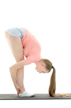 modern fitness woman doing stretching exercise muscle.