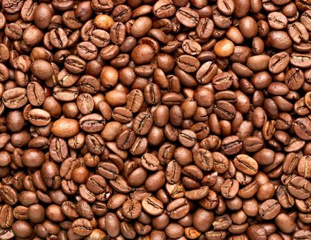 close up of a coffee beans forming background