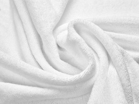 close up of a white towel bathroom on white background