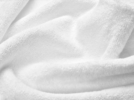 close up of a white towel bathroom on white background