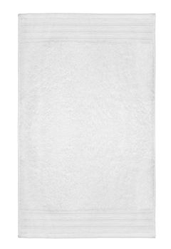 close up of a white towel bathroom on white background