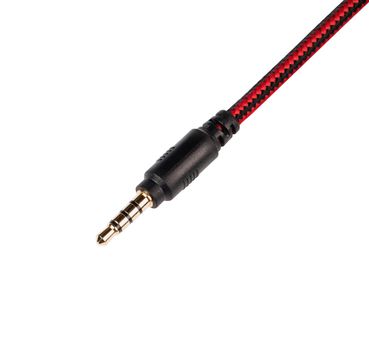 audio plug with cable isolated on white background