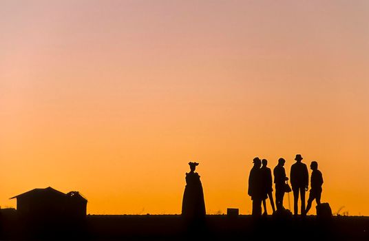 backlight at the sunset of herero people in Kaokoland, Namibia
