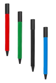 pens for writing on a white background in isolation, collage