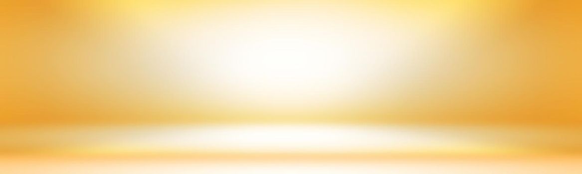 Abstract solid of shining yellow gradient studio wall room background