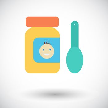 Baby food icon. Flat related icon for web and mobile applications. It can be used as - logo, pictogram, icon, infographic element. Illustration.