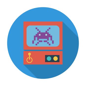 Retro Arcade Machine. Flat icon for mobile and web applications. illustration.