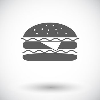 Burger. Single flat icon on white background. illustration.