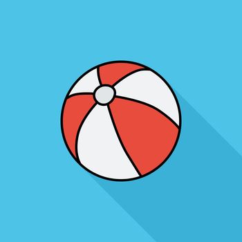 Beach ball icon. Flat related icon with long shadow for web and mobile applications. It can be used as - logo, pictogram, icon, infographic element. Illustration.