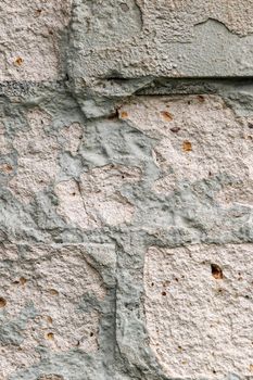 Old concrete white brick wall texture urban background in close up