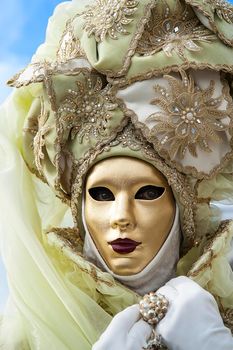 VENICE, ITALY - Febrary 19 2020: The masks of the Venice carnival 2020