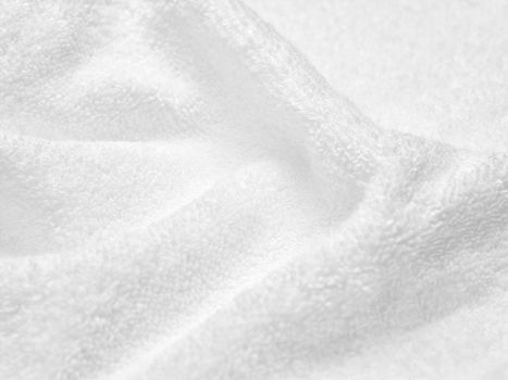 close up of a white towel bathroom on white background