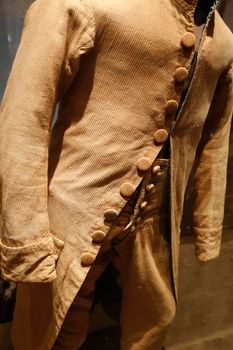 Antique Clothing of the 1800 exhibited in museum