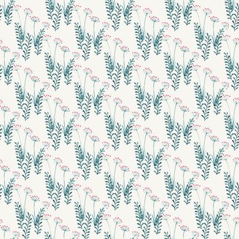 Watercolor seamless pattern with green hand painted leaves and herbs. Textile, wallpaper surface pattern design. High quality photo