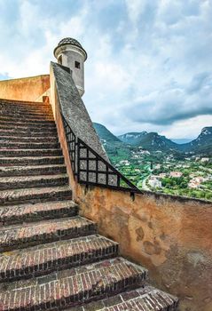 liguria, the fortress of Castelfranco with a panoramic view of the hinterland of Finale Ligure