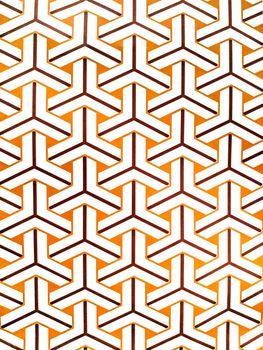 geometric pattern in the shape of a cross and 3D cubes