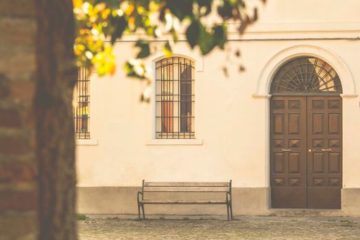 A classic Italian square, in the city of modena.