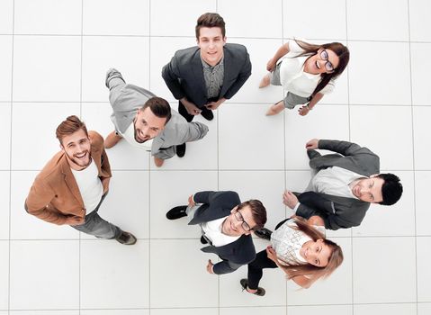 top view.a group of happy young people.photo with copy space